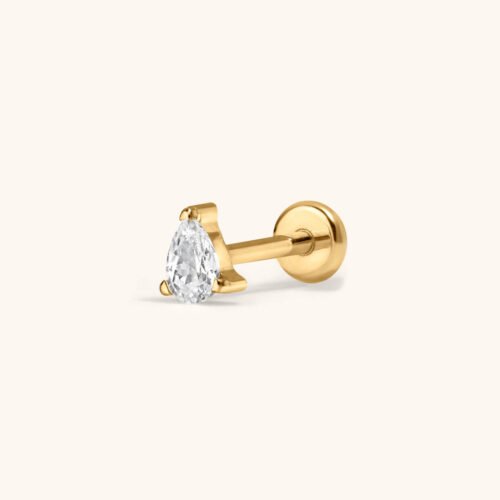 Celestial Pear Push Pin Flat Back Earring