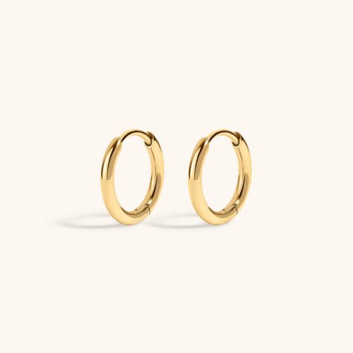 Classic Huggie Hoops in Titanium