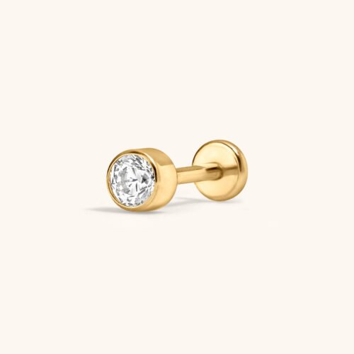 Tiny Crystal Push Pin Flat Back Earring