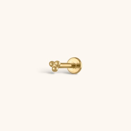 Tiny Trinity Threaded Flat Back Earring