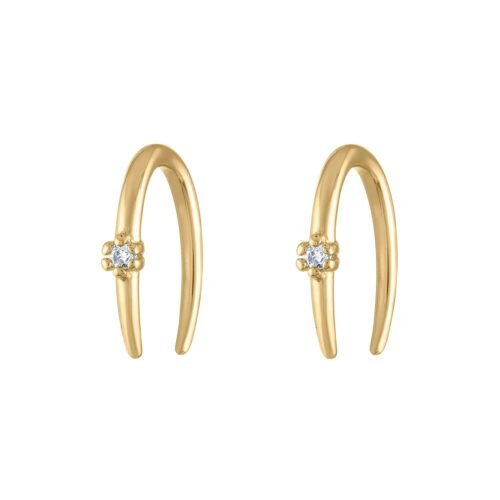 Shooting Star Open Hoop Earrings in 14k Gold - 18G